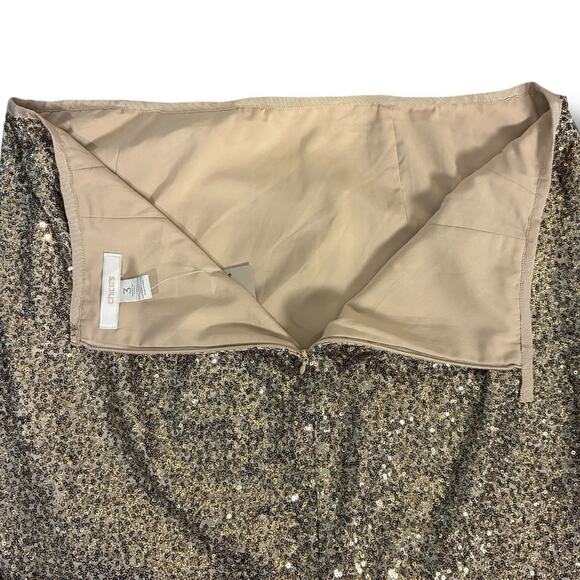 Chico’s Skirt NWT Women's Sz 3 (XL) Stephanie Sequin Lined Pencil Simply Shimmer - Picture 5 of 8